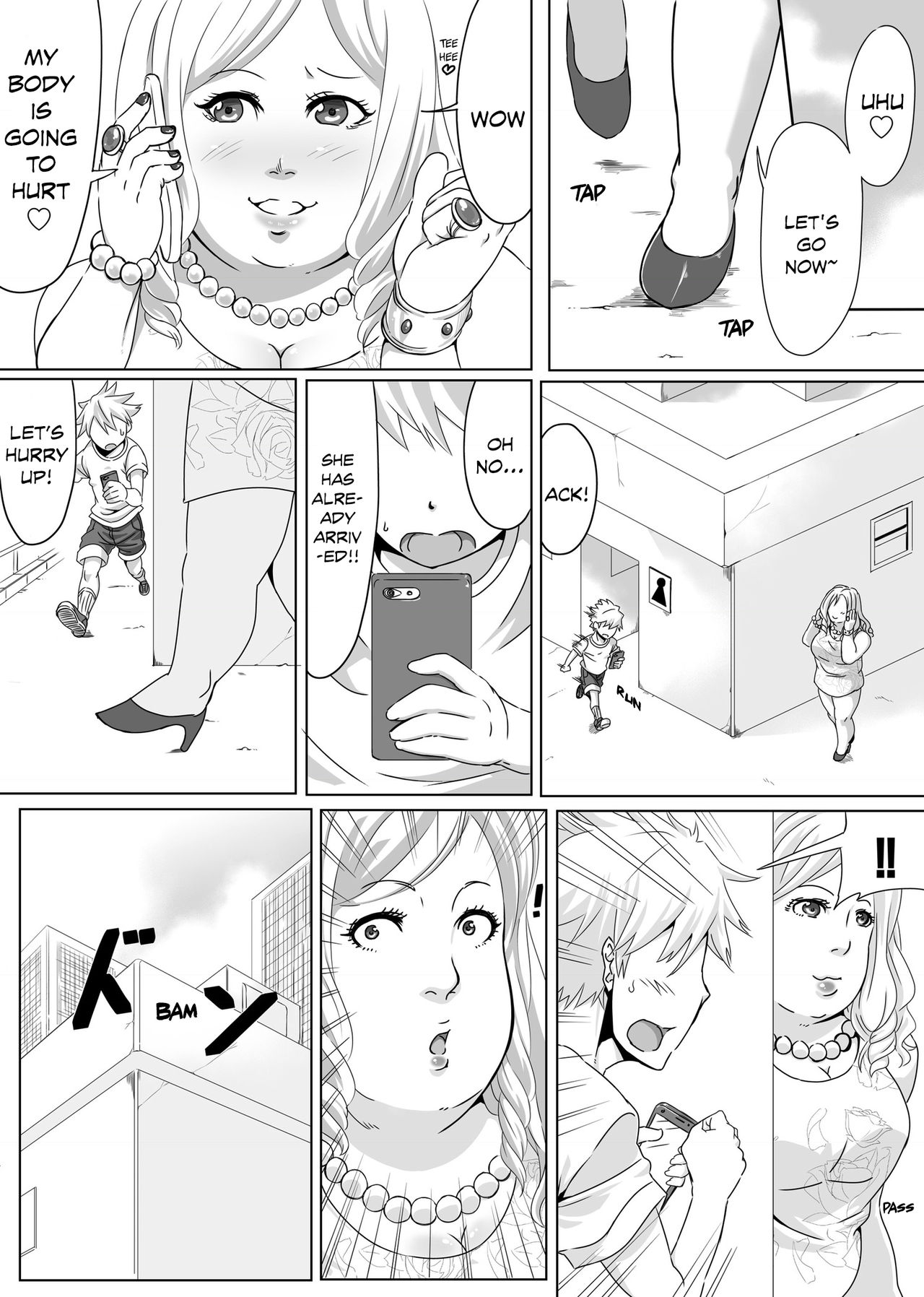 Older woman & kid body swap