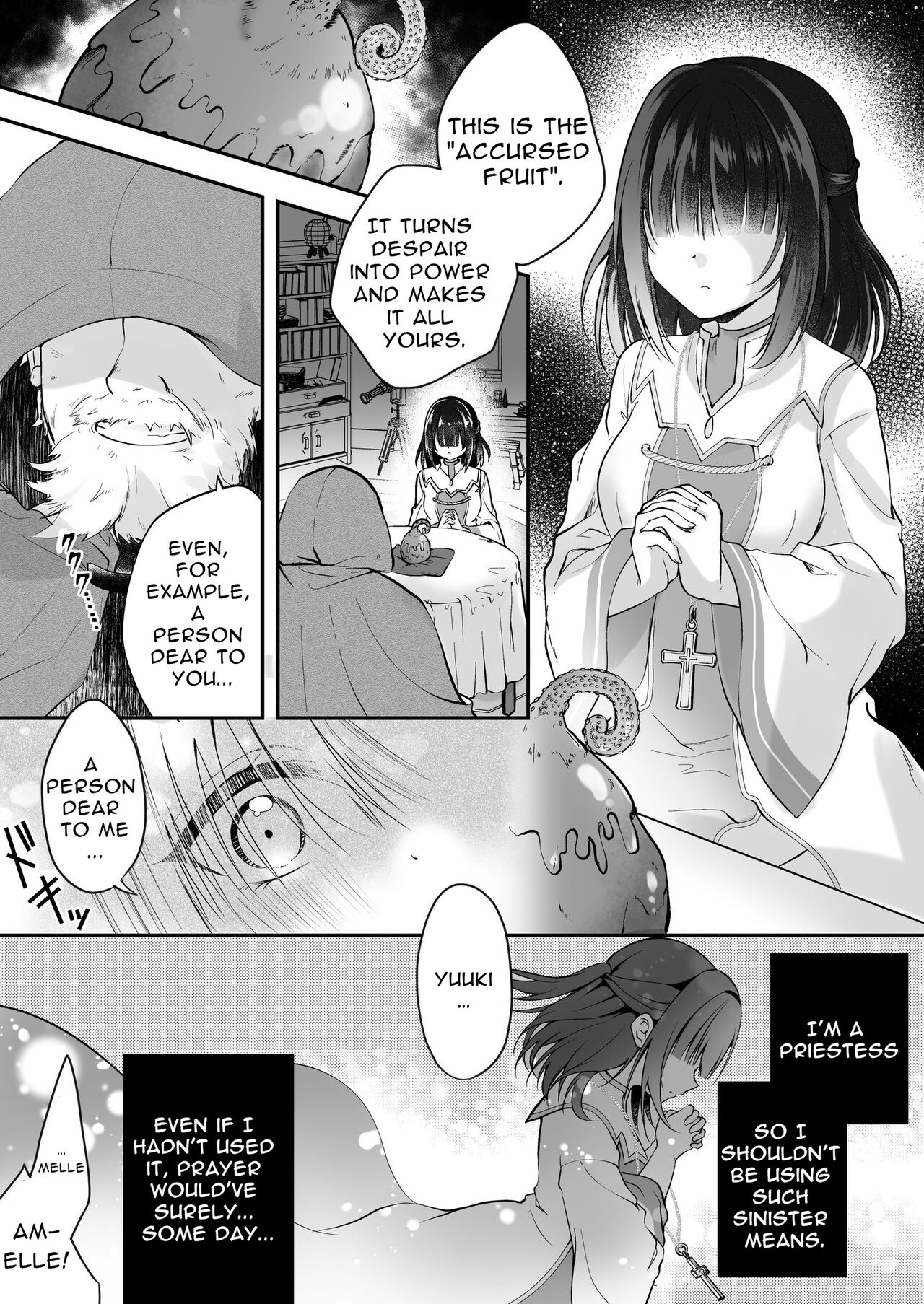 Yami Ochi Sister no Marunomi Kairaku Osen ~NTR Shi ni kuru Yatsu Zenin Marunomi Sureba Watashi no Kachida yo ne~ | Vore Pleasure Contamination of a Darkly Corrupted Cleric
