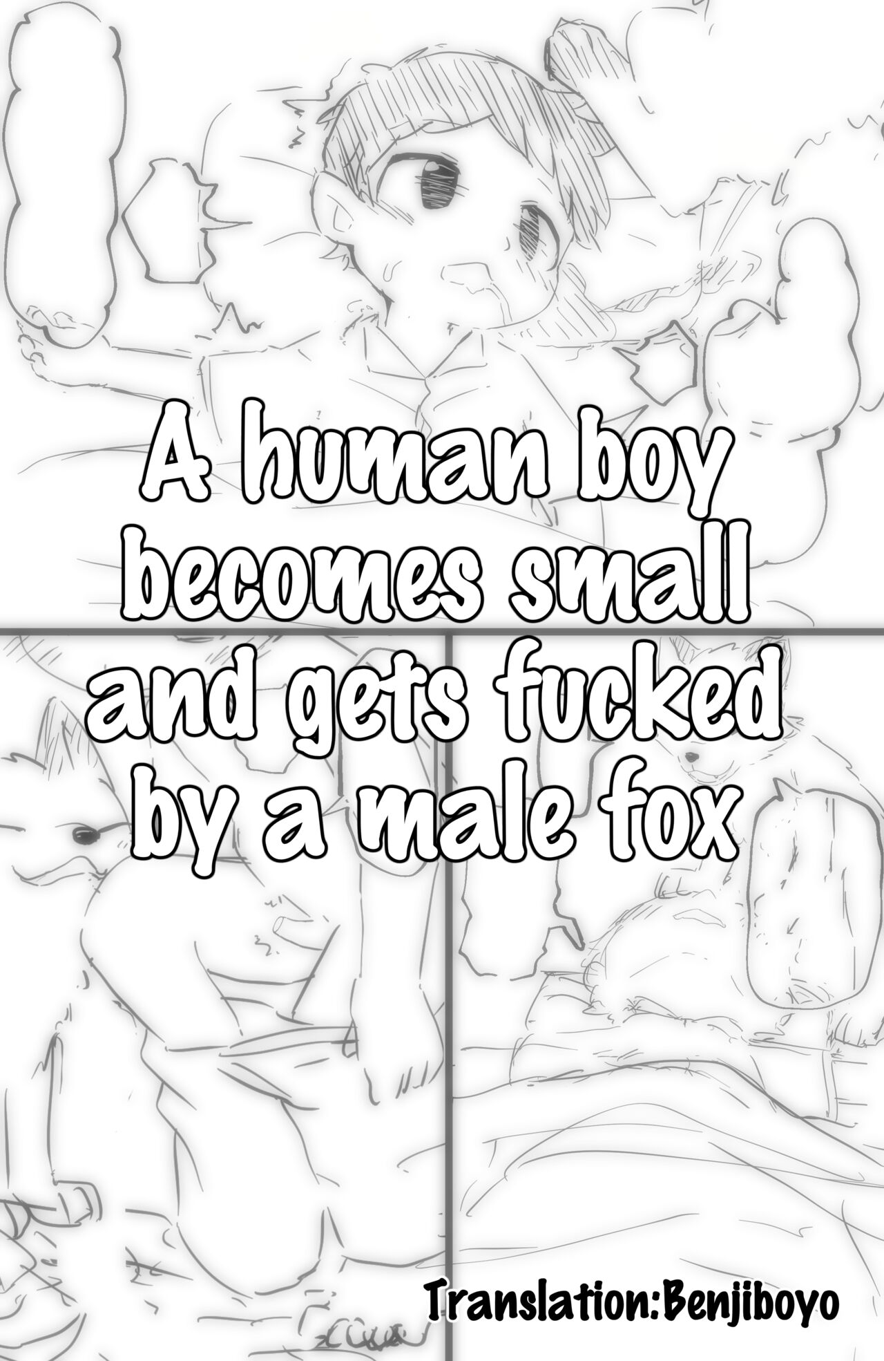 Ningen ga Kitsune ni Shou o Nomasareta Nochi Okasareru | A human boy becomes small and gets fucked by a male fox