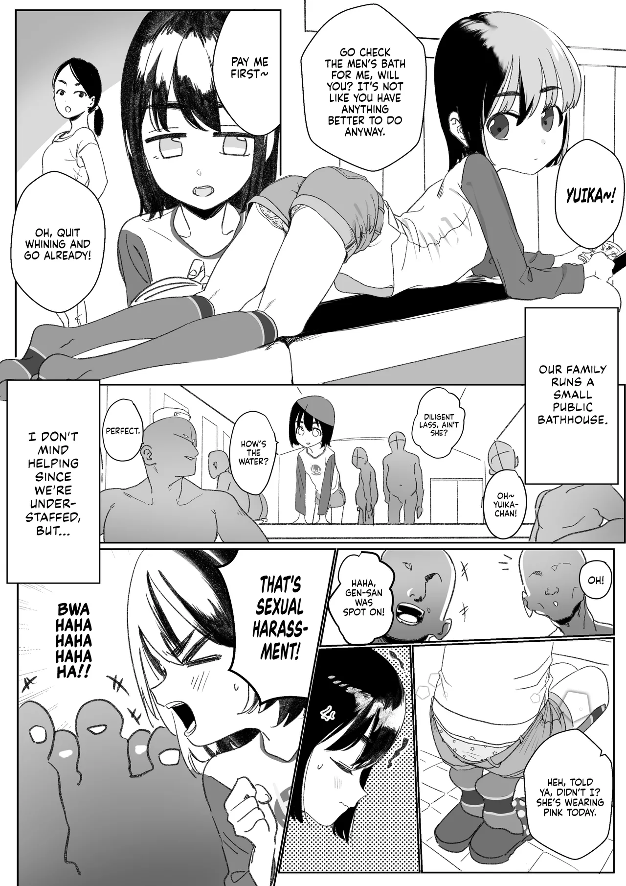 Inaka no Sentou de Otetsudai o Shi Tsutsu Ura de Okozukai o Kasegu ko | A Girl Who Helps Out a Rural Bathhouse While Earning Extra Pocket Money Behind the Scenes