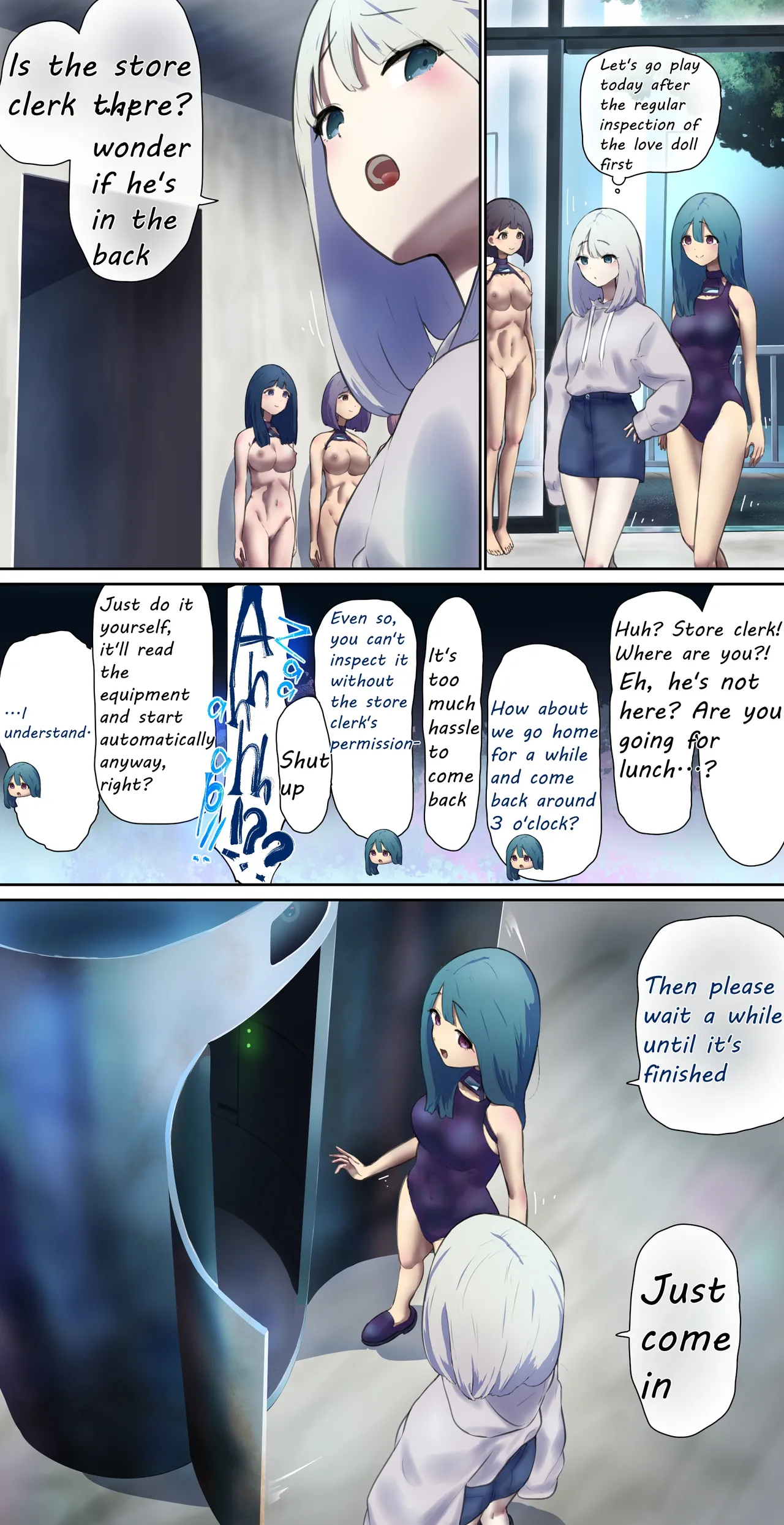 A girl came for regular maintenance on her love doll