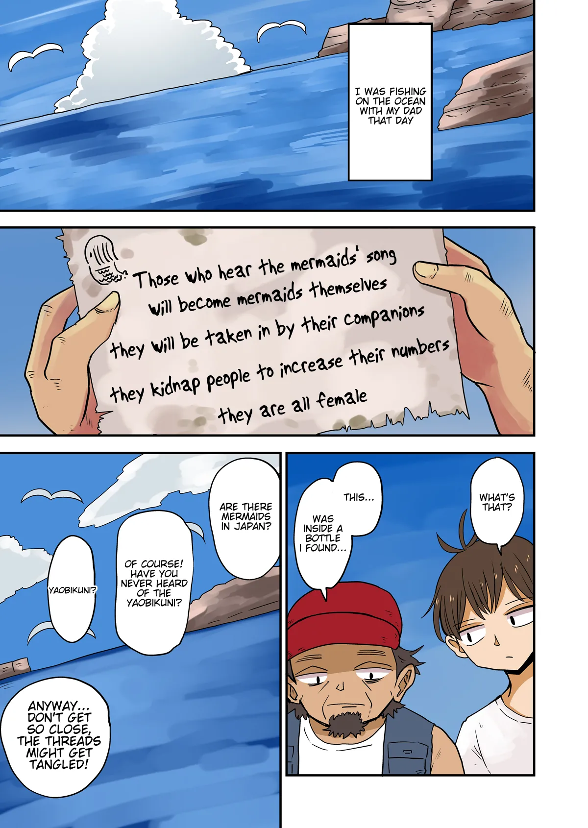 Father and son turned into mermaids
