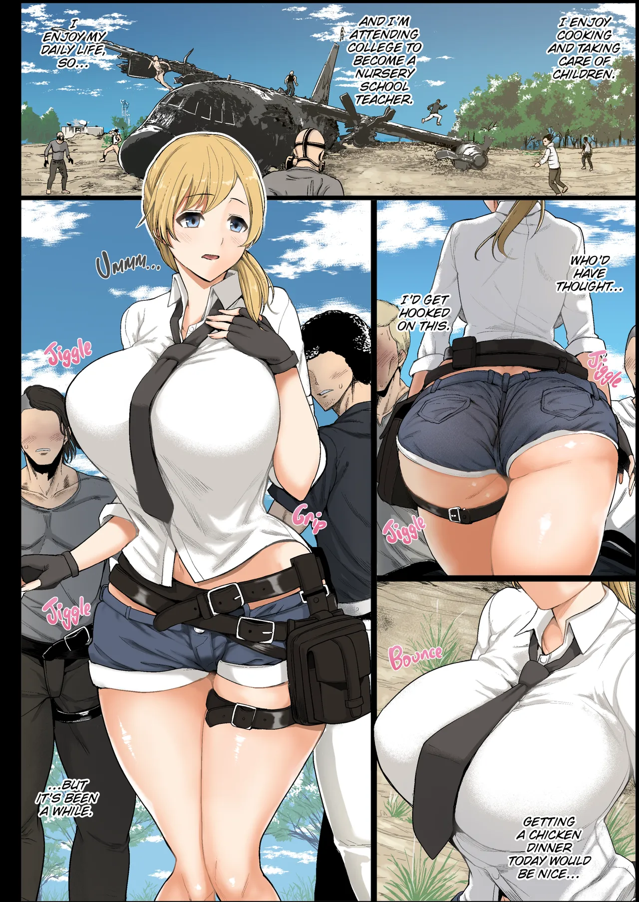 Geneki Joshidaisei to, Iyarashii Donkatsu | College Girl Wins a Lewd Chicken Dinner