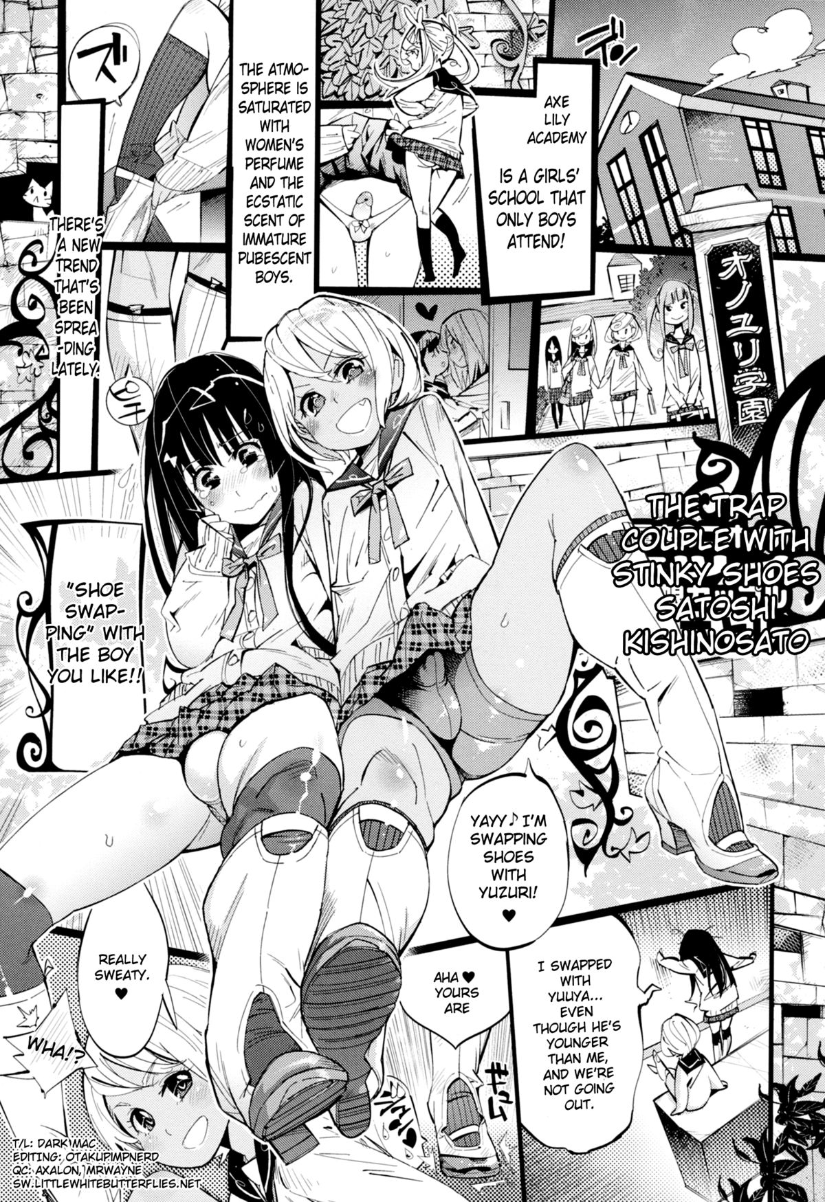 Uwabaki no Nioi no Kitsui Otokonoko Couple | The Trap Couple with Stinky Shoes (Josou Shounen no Himitsu - Ura Otokonoko Jidai Vol. 1) [English] =Short Wharf=